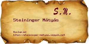 Steininger Mátyás névjegykártya